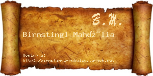Birnstingl Mahália névjegykártya
